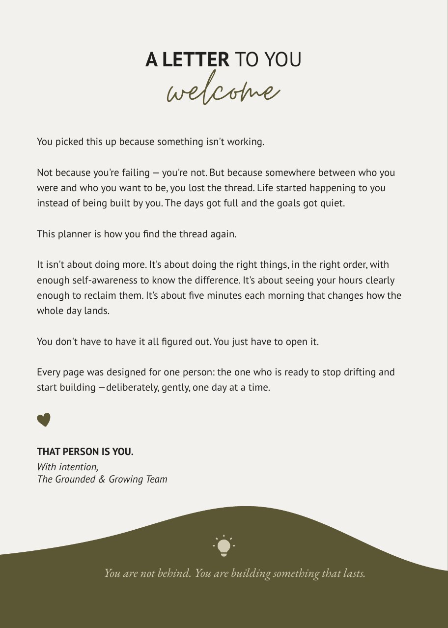 A letter to you from the planner