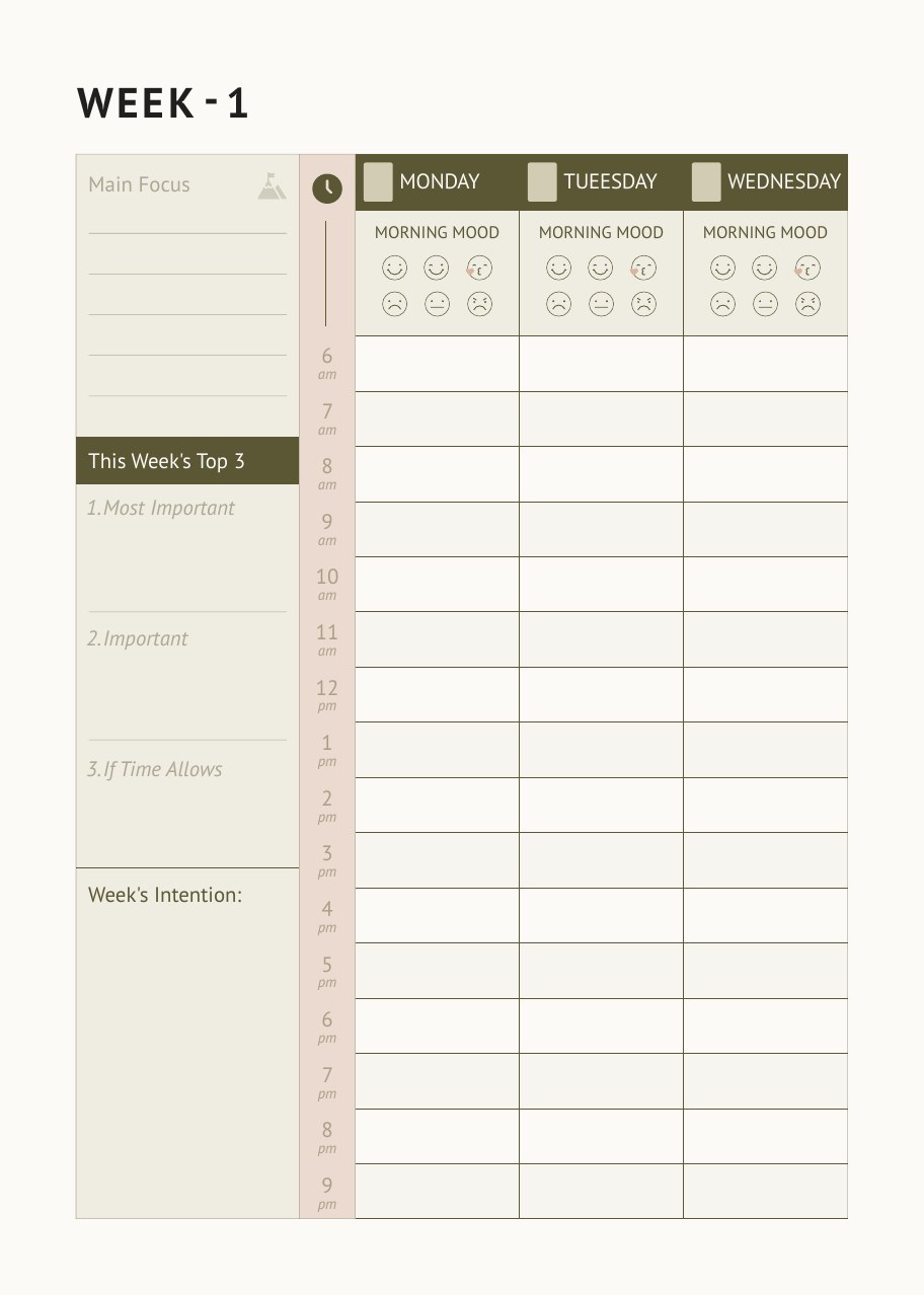 Weekly planner spread